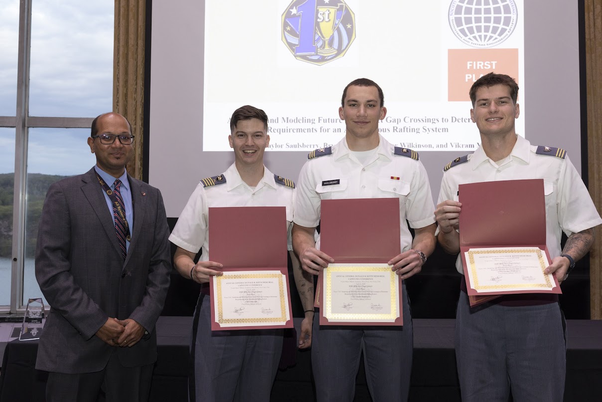Cadets receiving a first-place award at the capstone conference
